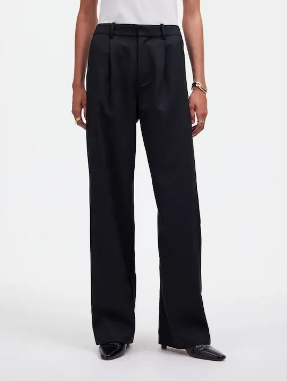 Madewell The Slouchy Straight Black Trouser Pants